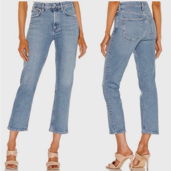 Agolde Denim - AGOLDE Wilder Straight Leg Jeans Light Medium Wash Size 27